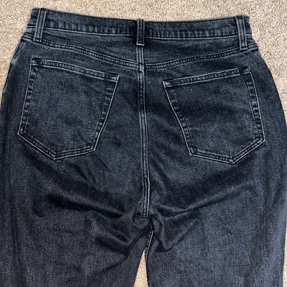 Abercrombie & Fitch Ankle Straight Ultra High Rise Distressed Jeans Black 31 12R - Picture 8 of 11